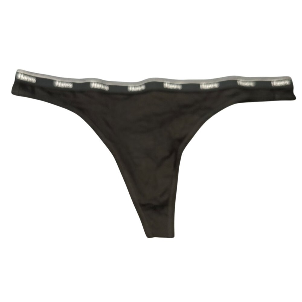 Hanes Womens Size 2XL Panty Thong Originals Black New Without Tags